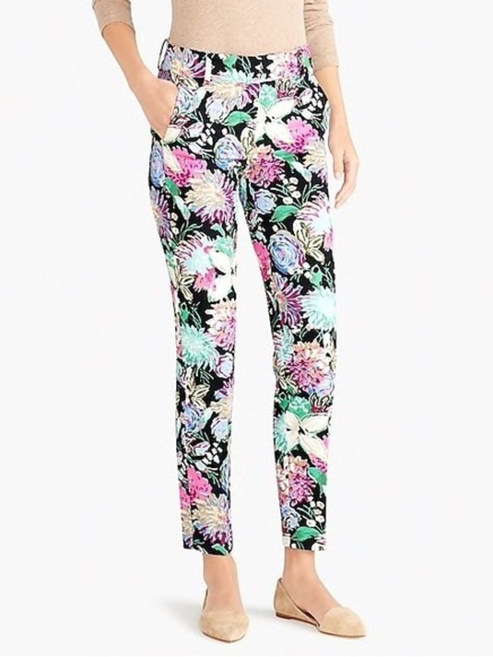J.Crew Mercantile Floral Ankle Pants Women’s 4 Multicolor Stretch NWT